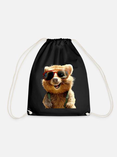 Quokka Be Quokka Happy Australien Lächeln Quokkas - Turnbeutel - Schwarz