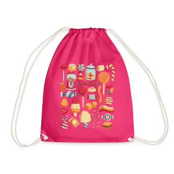 Sweets - Drawstring Bag - fuchsia - Front