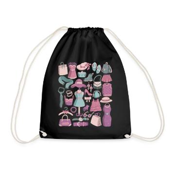 Boutique, Fashion, Shopping & Mode - Drawstring Bag - black - Front