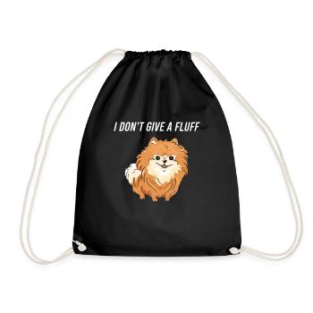 Zwergspitz I Dont Give A Fluff - Turnbeutel - Schwarz - Vorne