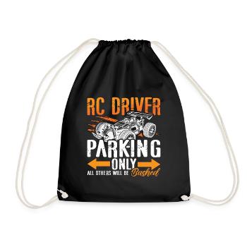 RC Model Racing RC Driver Parking Only RC Racing - Drawstring Bag - black - Front