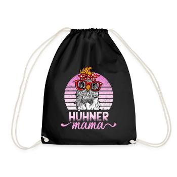 Hühner Mama Mutter Huhn Hennen Design Hühnerzucht - Turnbeutel - Schwarz - Vorne