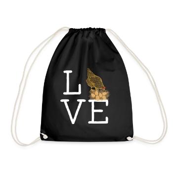 Chicken Love Chicken and Love Chicken Breeder Design - Drawstring Bag - black - Front