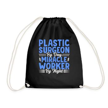 Plastic Surgeon Miracle Worker Surgical - Drawstring Bag - black - Front