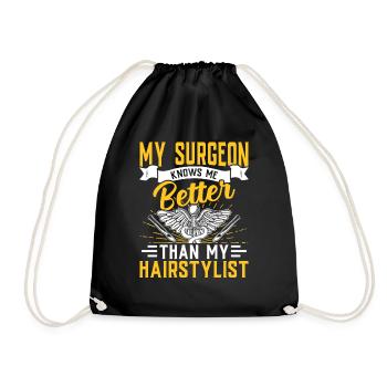 Plastic surgeon knows me better Expert in - Drawstring Bag - black - Front