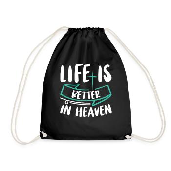 La vie est meilleure au ciel Verset biblique Foi - Sac de sport léger - noir - Devant