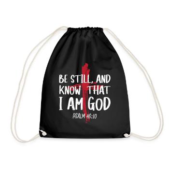Be silent and know that I am God Psalm - Drawstring Bag - black - Front