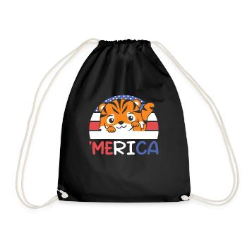 4. Juli amerikanischer Tiger USA 'Merica - Turnbeutel - Schwarz - Vorne