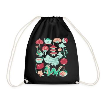 China - Drawstring Bag - black - Front