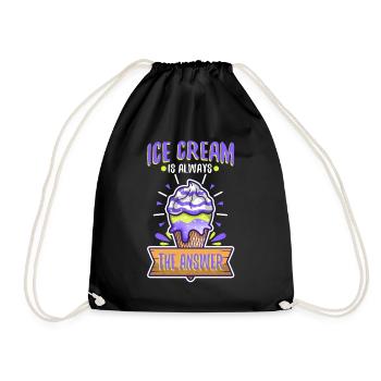 La crème glacée est toujours la réponse - Sac de sport léger - noir - Devant
