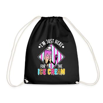 Im just here for the ice cream - Drawstring Bag - black - Front