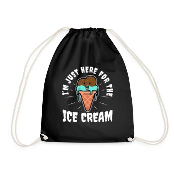 Im just here for the ice cream - Turnbeutel - Schwarz - Vorne