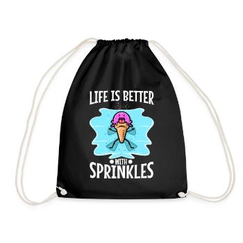 Life Is Better With Sprinkles - Turnbeutel - Schwarz - Vorne