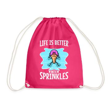 Life Is Better With Sprinkles - Turnbeutel - Fuchsia - Vorne