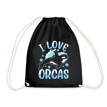 J’aime les orques Protéger les orques de mer - Sac de sport léger - noir - Devant