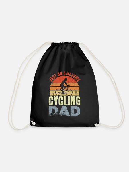 Fahrradfahrer Papa - Turnbeutel - Schwarz
