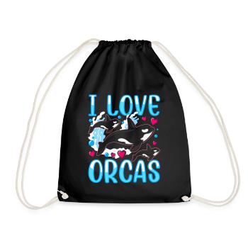 J’aime les orques mer protéger les orques baleines - Sac de sport léger - noir - Devant