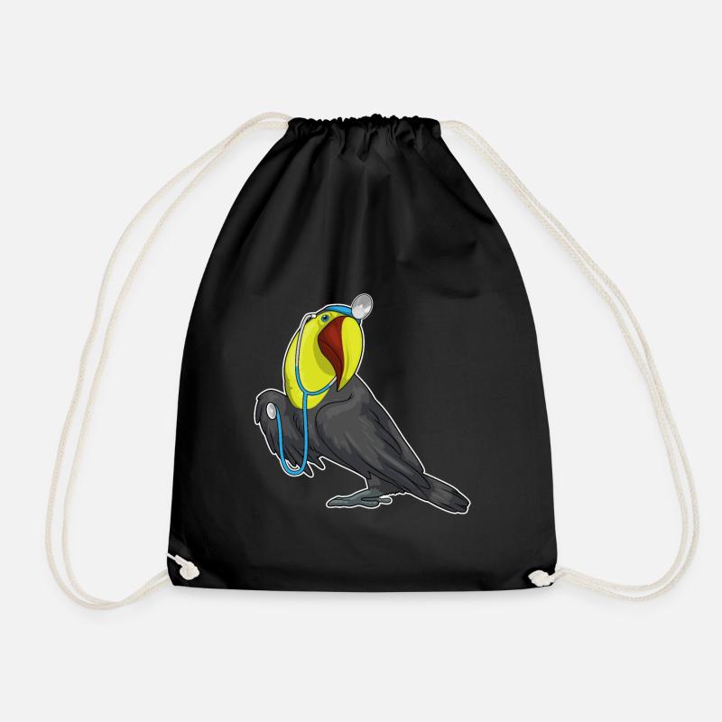 Toucan Doctor Stethoscope - Drawstring Bag - black