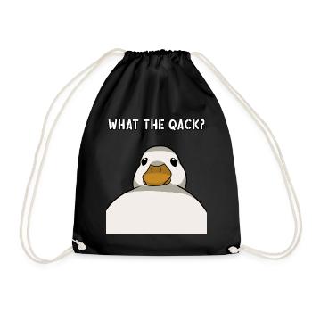 Funny Duck Saying Ducks Humor What the qack - Drawstring Bag - black - Front