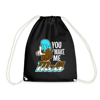 You make me melt, Eiscreme - Turnbeutel - Schwarz - Vorne