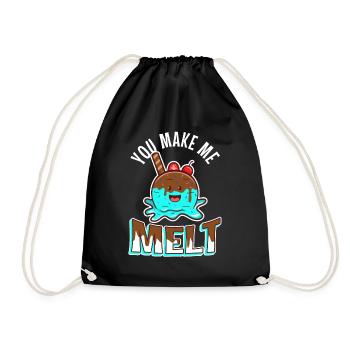 You make me melt, Eiscreme - Turnbeutel - Schwarz - Vorne