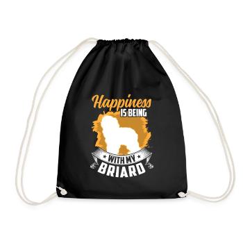 Briard makes me happy Berger de Brie - Drawstring Bag - black - Front