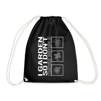 Je jardine pour ne pas étouffer les gens, plante de jardin - Sac de sport léger - noir - Devant