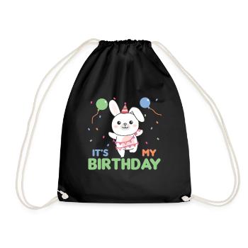Lapin pour anniversaire pour les enfants c’est mon anniversaire - Sac de sport léger - noir - Devant