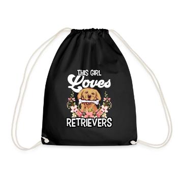 This Girl Loves Retriever Retrievers Dog - Drawstring Bag - black - Front