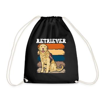 Retriever Service Dog Sayings Retrievers Pet - Drawstring Bag - black - Front