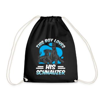 Ce garçon aime ses Schnauzer Schnauzers - Sac de sport léger - noir - Devant