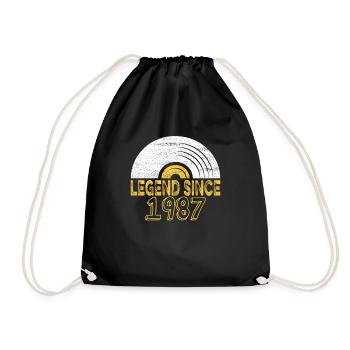 1987 Birthday Vinyl Legend since - Drawstring Bag - black - Front