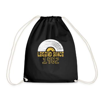 1982 Birthday Vinyl Legend since - Drawstring Bag - black - Front