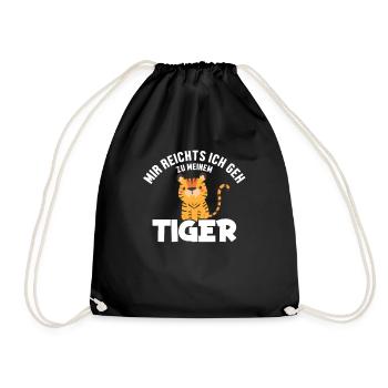 I've had enough, I'm going to the tiger King Tiger - Drawstring Bag - black - Front