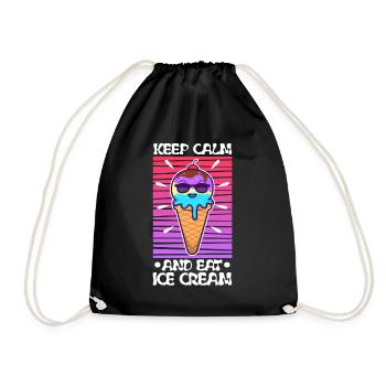 Restez calme et mangez de la crème glacée - Sac de sport léger - noir - Devant