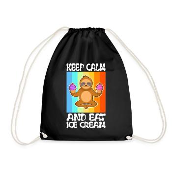Keep calm and eat ice cream - Turnbeutel - Schwarz - Vorne