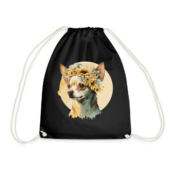 Chihuahua mignon Chien Tournesol Race Pet Chippy - Sac de sport léger - noir - Devant