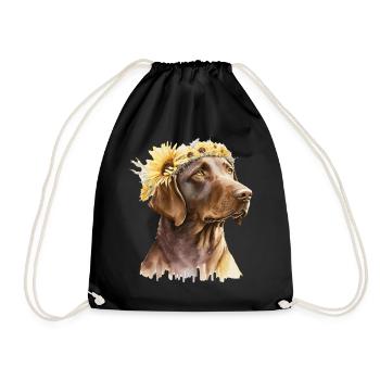 Mignon brun Labrador Retriever Sunflower Dog Breed - Sac de sport léger - noir - Devant