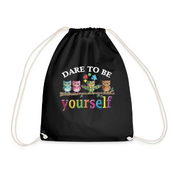 Bundles of puzzle pieces be yourself Enlightenment Autsmus - Drawstring Bag - black - Front
