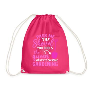 Spade here, you fool, the queen wants to garden - Drawstring Bag - fuchsia - Front