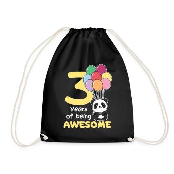 Panda pour les enfants de trois ans - Sac de sport léger - noir - Devant