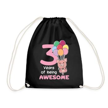 Cochon pour les enfants de trois ans - Sac de sport léger - noir - Devant