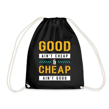 Concrete Finisher Good Ain't Cheap Concrete Worker - Drawstring Bag - black - Front