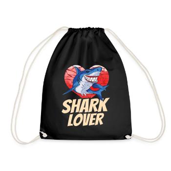Amateur de requin Dent de requin Requin Plongée avec requin - Sac de sport léger - noir - Devant