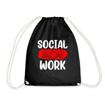 Social Work Social Work Social Worker Profession - Drawstring Bag - black - Front