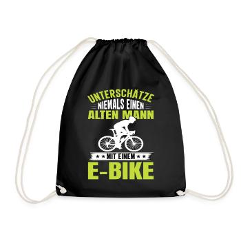 Ebike Ebiker Ebike Mountainbike Fahrrad Mtb - Turnbeutel - Schwarz - Vorne