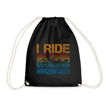 Fahrrad Biker Radfahren Liegerad Radfahrer Pedal - Turnbeutel - Schwarz - Vorne