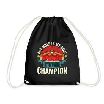N’importe quel trou est mon objectif - Bierpong Saufen Bier Pong - Sac de sport léger - noir - Devant