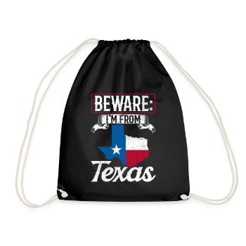 Achtung: Ich Komme Aus Texas Texanisch Texaner - Turnbeutel - Schwarz - Vorne