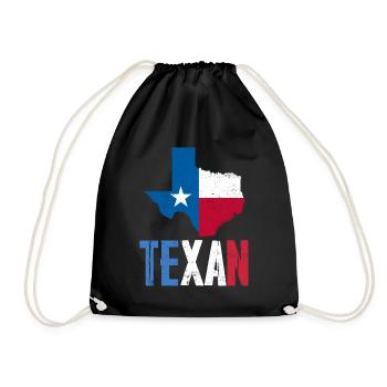 Texaner Texanisch Texas Stolz Sprüche - Turnbeutel - Schwarz - Vorne